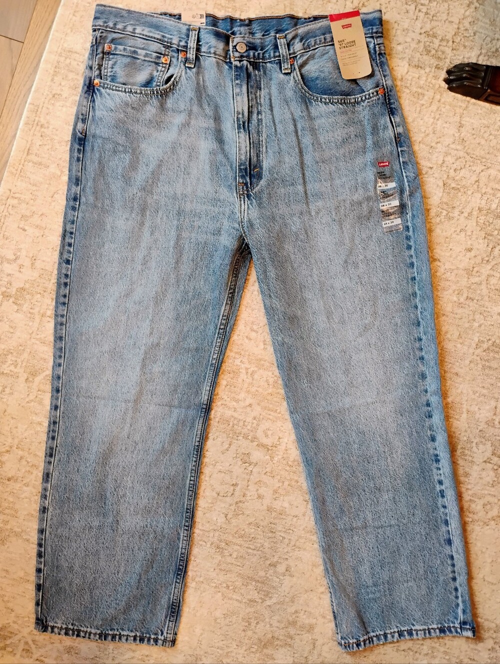 NWT 38x30 Levi's 565 '97 Loose Straight Light Stone Wash Denim Jeans NEW